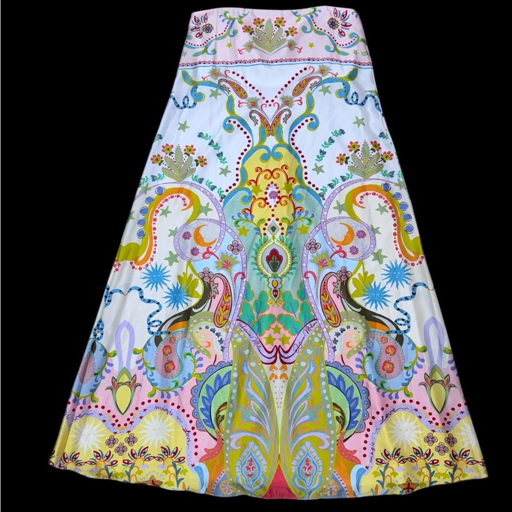 Antonio Melani Dress Sz 10 Lucia Printed Satin Strapless Maxi Vacation Summer - Picture 3 of 6